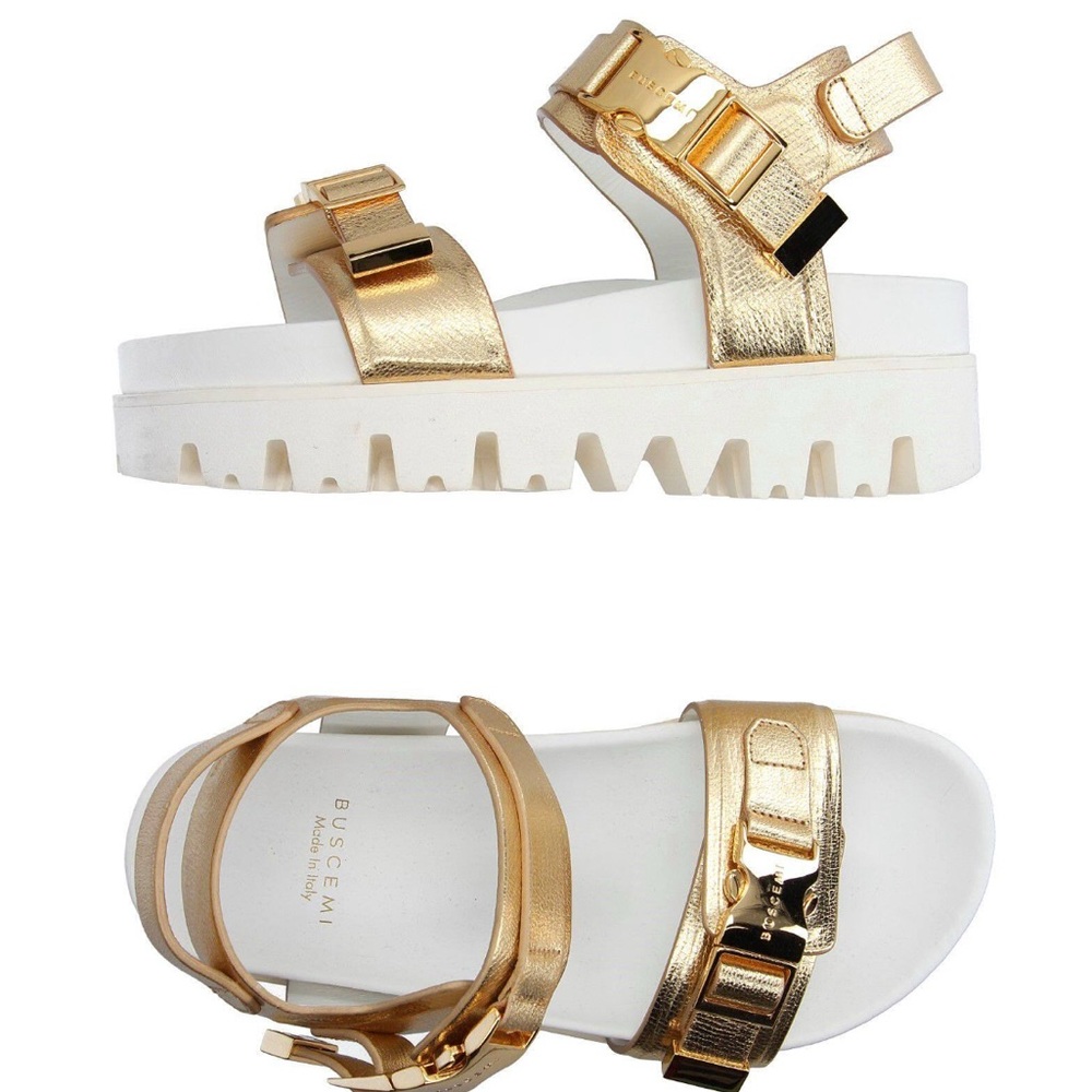 Buscemi’s White Gold Sandals